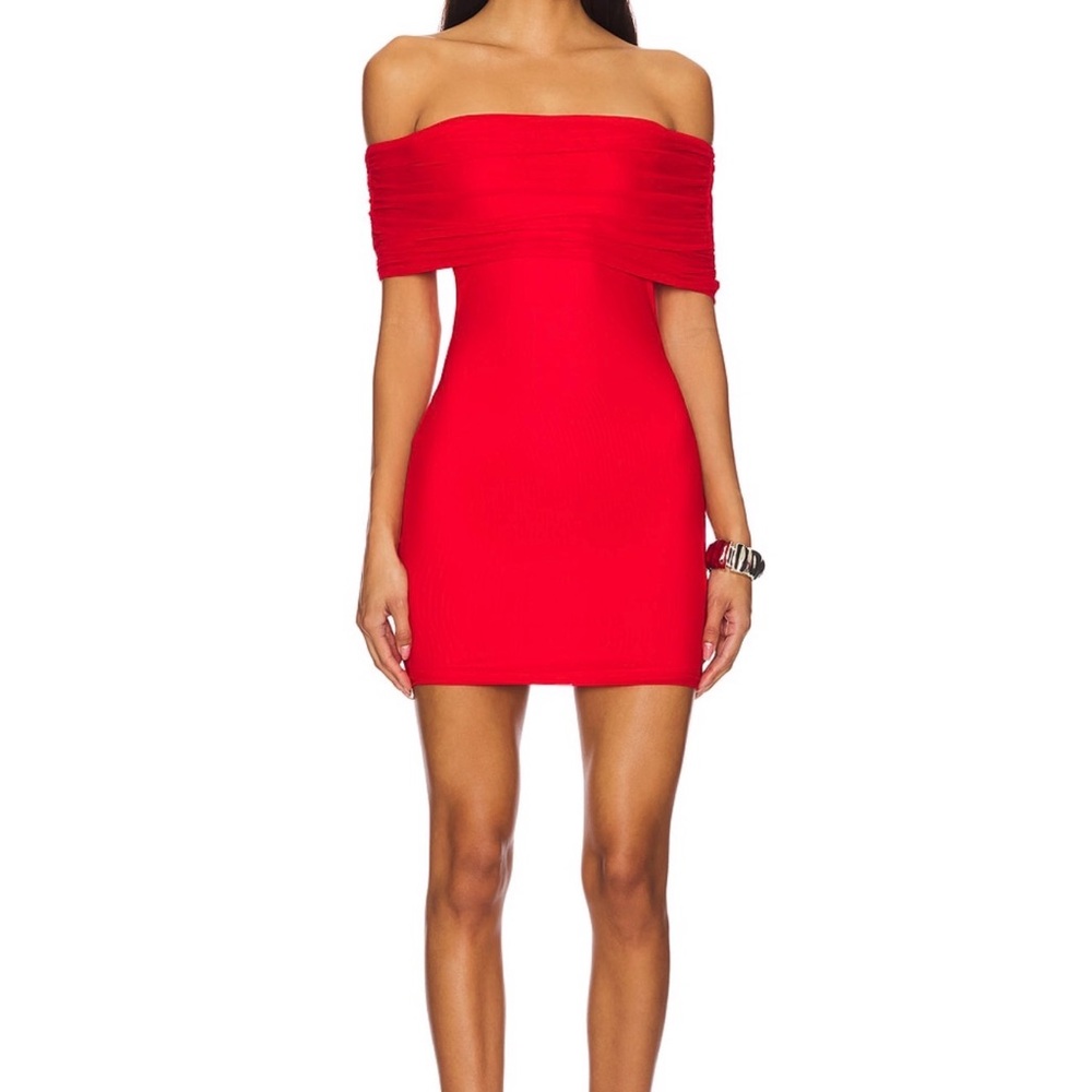Elegant Red Off-Shoulder Dress